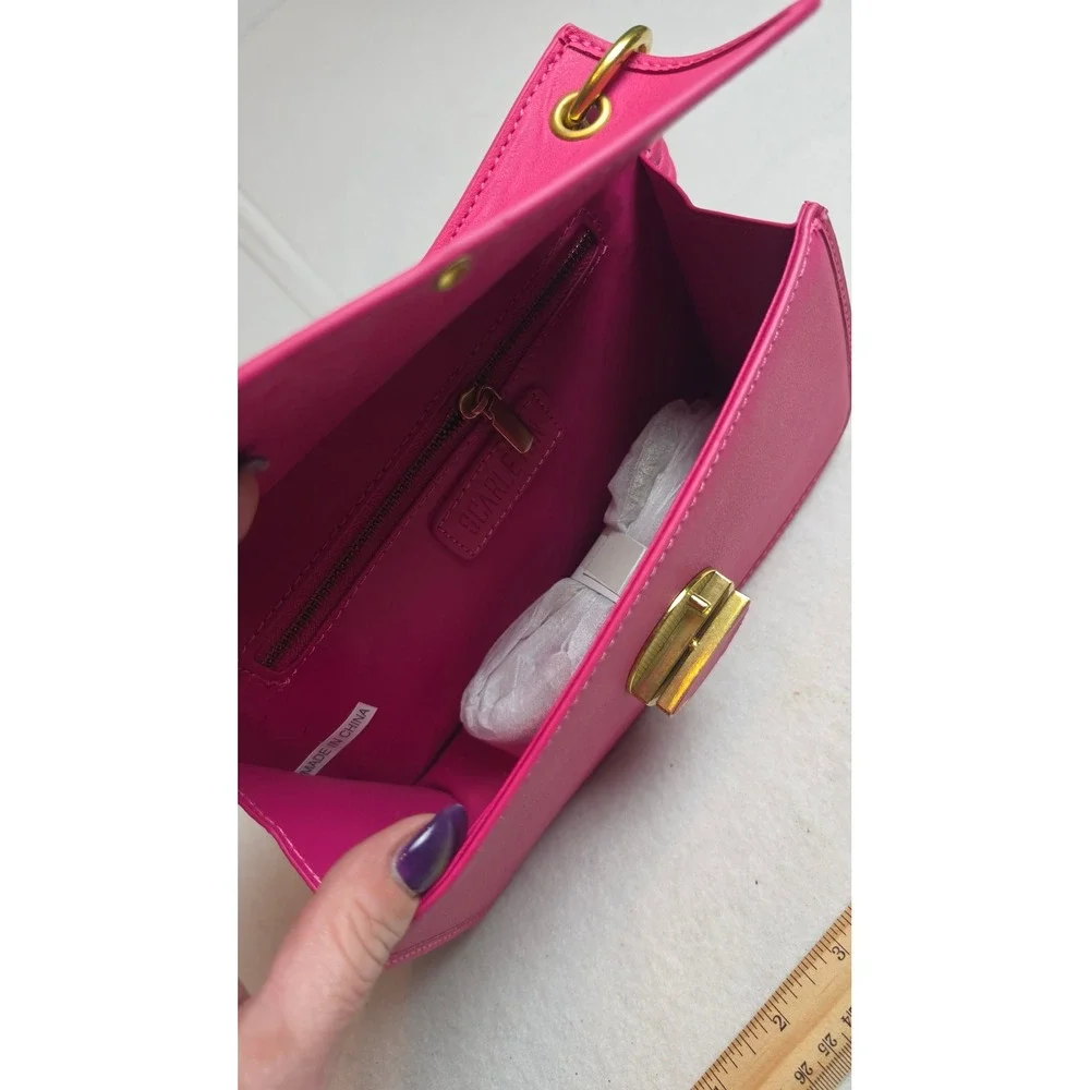 Scarleton Hot Pink Shoulder Bag Gold Hardware Knot Strap NWT